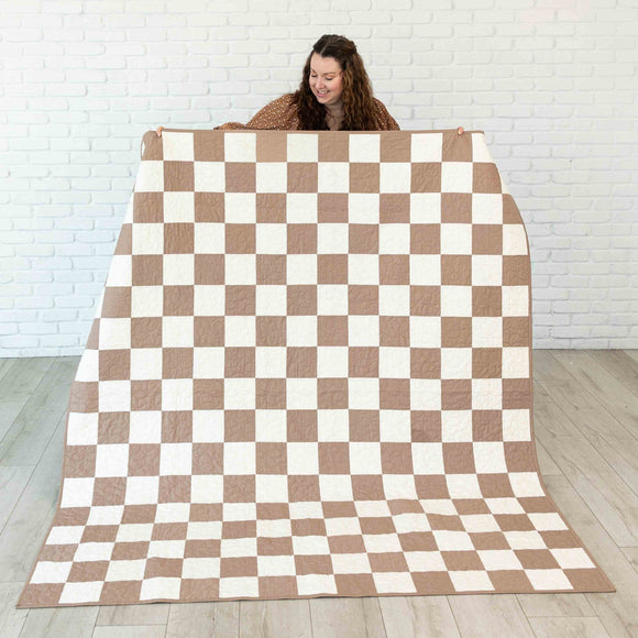 Checkerboard Charm, Mink - FINISHED QUILT