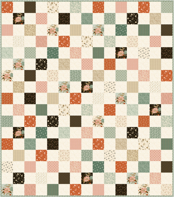 Happy Checks: Morning Latte Pre-Cut Quilt Kit