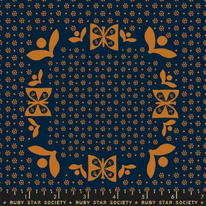 Add On Backing: Sugar Maple Tablecloth Navy for Ruby Star Kwik & Scrappy Pre-Cut Quilt Kit