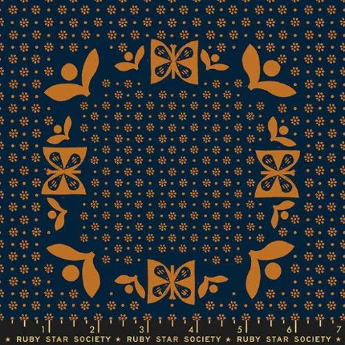 Add On Backing: Sugar Maple Tablecloth Navy for Ruby Star Kwik & Scrappy Pre-Cut Quilt Kit