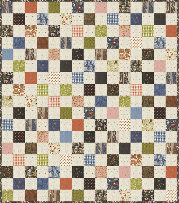 Happy Checks: Night Owl Pre-Cut Quilt Kit