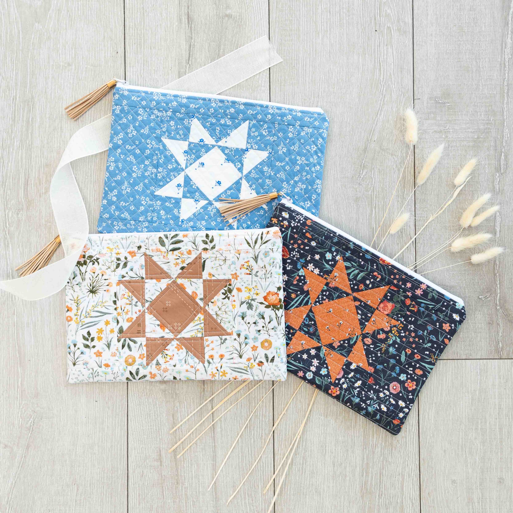☆キルト☆ Sawtooth-Zipper-Pouch-Pre-