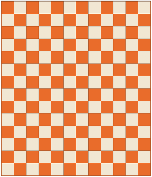Checkerboard Charm Pre-Cut Quilt Kit- Carrot & White Linen