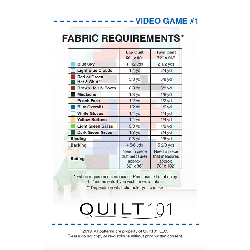 Video Game Digital Pattern – Quilt101